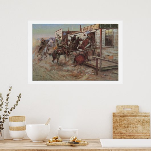 Old West in ohne zu klopfen Art Print Poster (Küche)