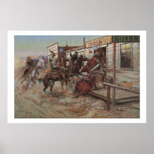 Old West in ohne zu klopfen Art Print Poster