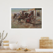Old West in ohne zu klopfen Art Print Poster (Küche)