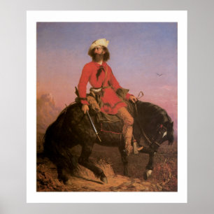 Old West Indian Scanner Cowboy Art Print Poster
