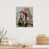 Old West Pay Stagecoach 1909 Art Print Poster (Küche)