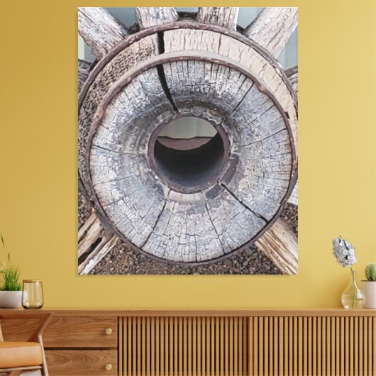 Old West Rustic Wagenrad Leinwanddruck (Insitu (Wohnzimmer))