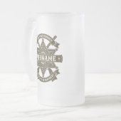 Old West Sheriff Deputy Rifles Badge Personalized Mattglas Bierglas (Vorderseite Links)