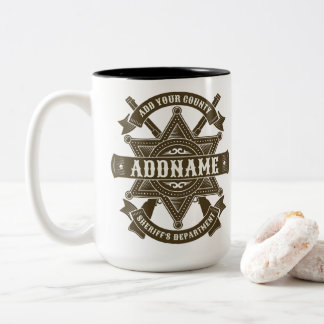 Old West Sheriff Deputy Rifles Badge Personalized Zweifarbige Tasse