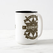 Old West Sheriff Deputy Rifles Badge Personalized Zweifarbige Tasse (VorderseiteRechts)