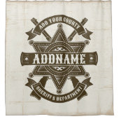 Old West Sheriff Stellvertretende Rifles Abzeichen Duschvorhang (Vorderseite)