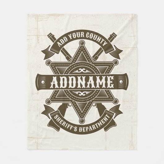 Old West Sheriff Stellvertretende Rifles Abzeichen Fleecedecke (Vorderseite)