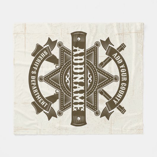 Old West Sheriff Stellvertretende Rifles Abzeichen Fleecedecke (Vorderseite (Horizontal))
