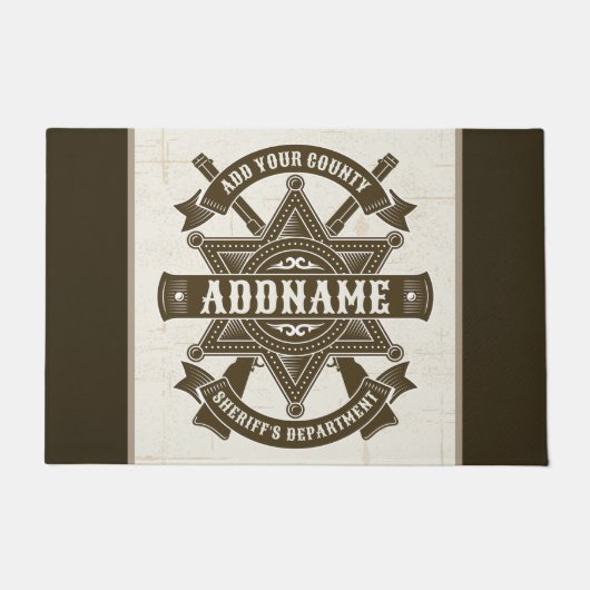 Old West Sheriff Stellvertretende Rifles Abzeichen Fußmatte (Vorderseite)