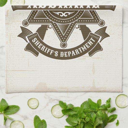 Old West Sheriff Stellvertretende Rifles Abzeichen Geschirrtuch (Gefaltet)