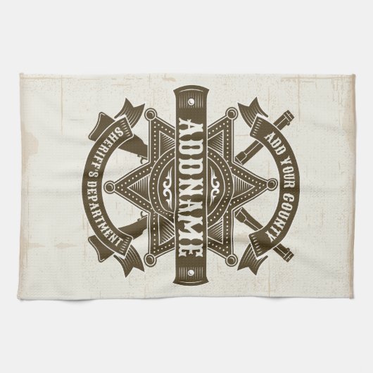 Old West Sheriff Stellvertretende Rifles Abzeichen Geschirrtuch (Horizontal)