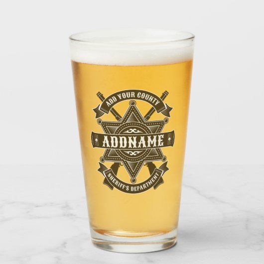 Old West Sheriff Stellvertretende Rifles Abzeichen Glas (Vorne (Gefüllt))