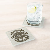 Old West Sheriff Stellvertretende Rifles Abzeichen Glasuntersetzer (Schrägansicht)