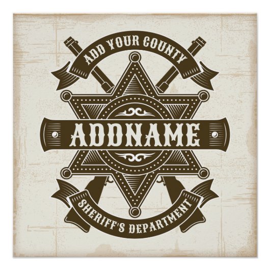 Old West Sheriff Stellvertretende Rifles Abzeichen Poster (Vorderseite)