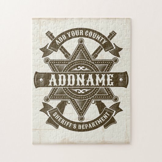 Old West Sheriff Stellvertretende Rifles Abzeichen Puzzle (Vertikal)