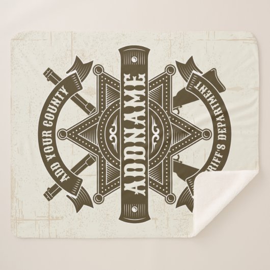 Old West Sheriff Stellvertretende Rifles Abzeichen Sherpadecke (Vorderseite (Horizontal))