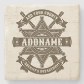 Old West Sheriff Stellvertretende Rifles Abzeichen Steinuntersetzer (Vorderseite)