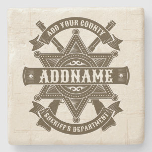 Old West Sheriff Stellvertretende Rifles Abzeichen Steinuntersetzer