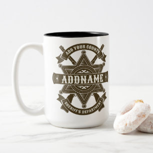 Old West Sheriff Stellvertretende Rifles Abzeichen Zweifarbige Tasse