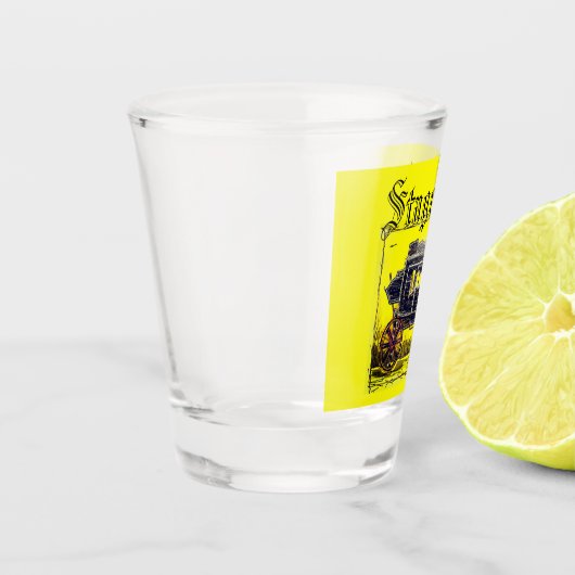 Old West Stagecoach Schnapsglas (Links)