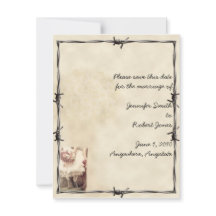 Old West Stiefel und Bouquets Save the Date Karte