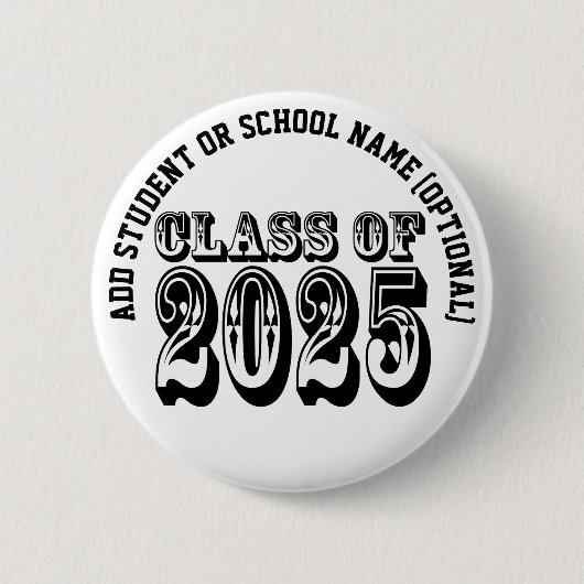 Old West Style Class of 2025 Abschluss Button (Vorderseite)