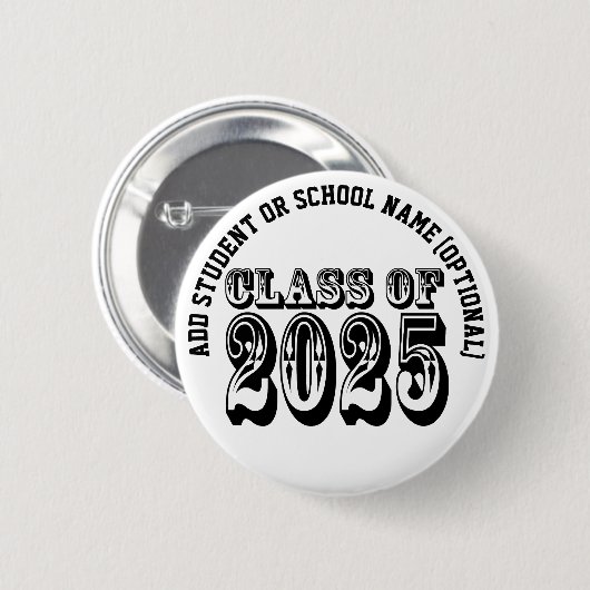 Old West Style Class of 2025 Abschluss Button (Vorne & Hinten)