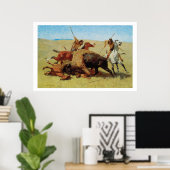 Old West The Buffalhunt Art Print Poster (Heimbüro)