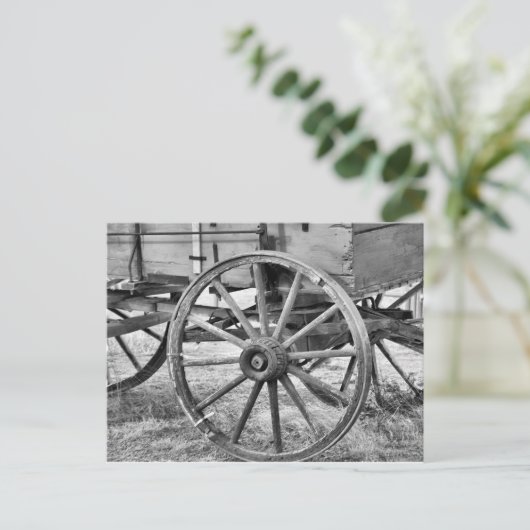 Old West Wagon Postkarte (Stehend Vorderseite)