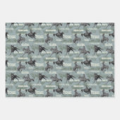 Old West Wagon Rodeo Cowboy Bison Gray Blue Horses Geschenkpapier Set (Vorderseite 2)