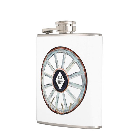 Old West Wagon Wheel Flachmann (Links)