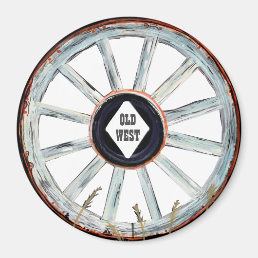 Old West Wagon Wheel Magnet (Vorne)