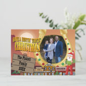 Old West Weihnachts-Fotokarte Einladung (Stehend Vorderseite)