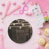 Old Western Saloon & Lights Rustikale Hochzeit Pappteller (Party)