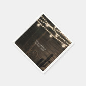 Old Western Saloon & Lights Rustikale Hochzeit Serviette (Ecke)