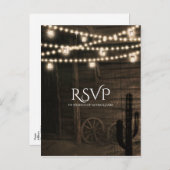 Old Western Saloon Rustic Wedding RSVP Einladungspostkarte (Vorne/Hinten)