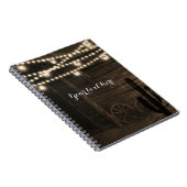 Old Western Saloon & String Lights Rustikaler Char Notizblock (Rechte Seite)