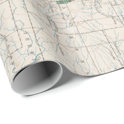 Old Western US National Forests & Parks Map (1898) Geschenkpapier (Rolleneckpunkt)