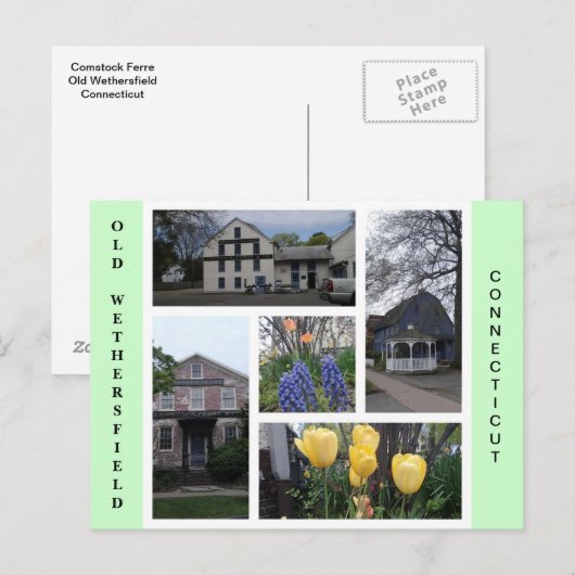 Old Wethersfield Connecticut Postcard Postkarte (Vorne/Hinten)