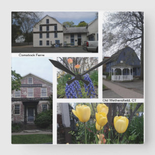 Old Wethersfield CT - Comstock Fersenuhr Quadratische Wanduhr