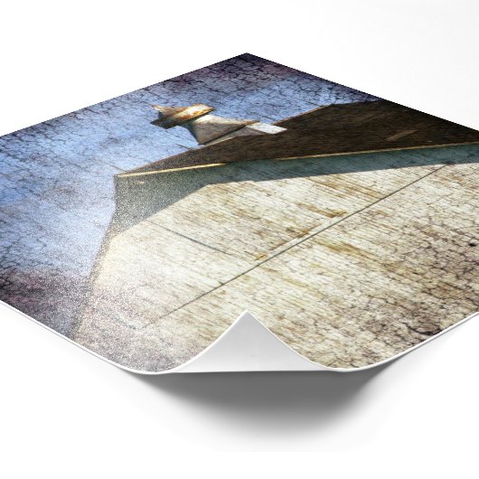 Old White Barn Grunge Fotodruck (Ecke)