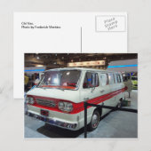 Old White Van Postkarte (Vorne/Hinten)
