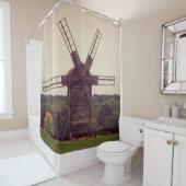 Old windmill. Autumn landscape. Ukrainearchitectur Duschvorhang (Beispiel)