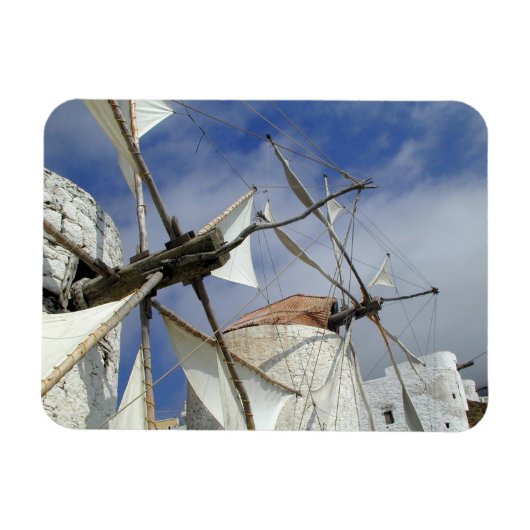 Old Windmills Olympos Karpathos, Griechenland Magnet (Horizontal)