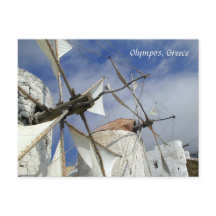 Old Windmills Olympos Karpathos, Griechenland mit