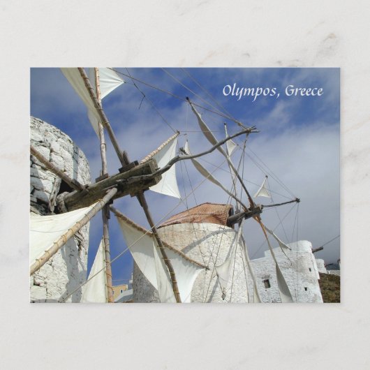 Old Windmills Olympos Karpathos, Griechenland mit Postkarte (Vorderseite)