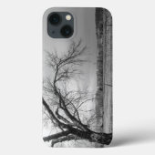 Old Winter Tree Graustufen iPhone Case (Rückseite)