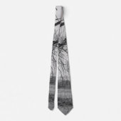 Old Winter Tree Grayscale Neck Tie Krawatte (Rückseite)