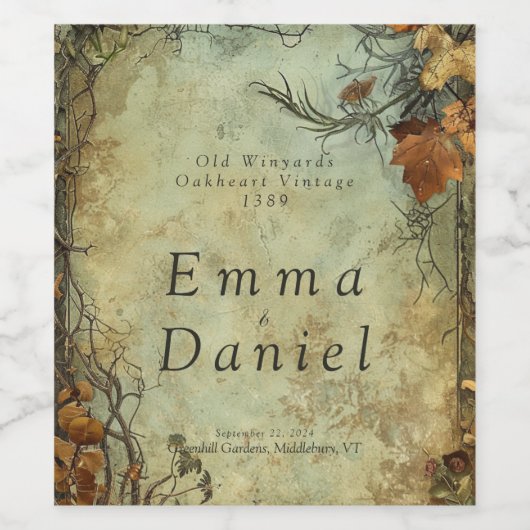 Old Winyards Wedding Weinetikett (Einzelnes Label)