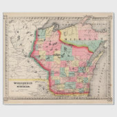 Old Wisconsin Map (1865)  Geschenkpapier (Flach)